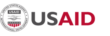 Логотип USAID, що містить текст "USAID" червоного кольору з сірими літерами та емблему Агентства США з міжнародного розвитку.
